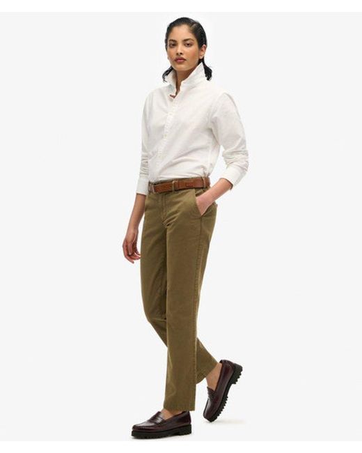 Superdry White Mid Rise Chino