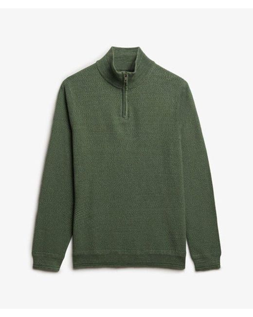 Superdry Green & Co Cotton Texture Half-zip Jumper for men