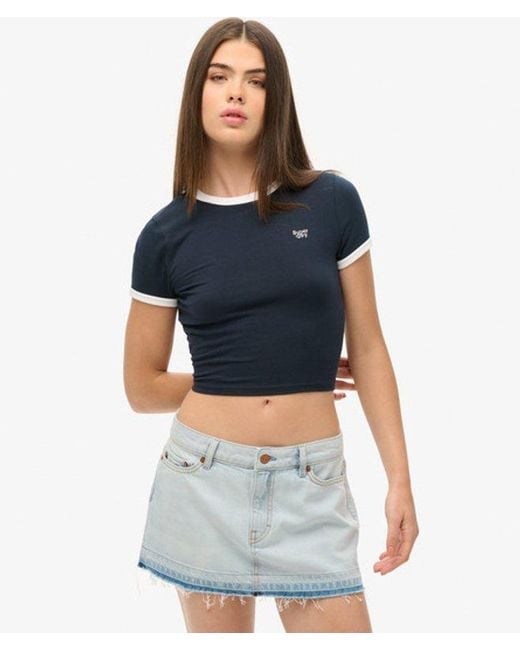 Superdry Blue & Co Denim Mini Skirt
