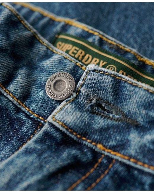 Jean large à taille mi-haute en coton biologique Superdry en coloris Blue