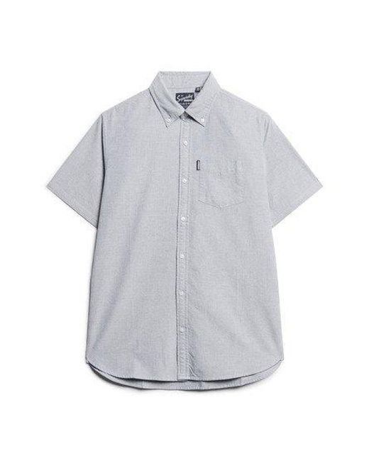 Superdry Gray Classic Oxford Short Sleeve Shirt for men