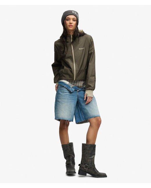 Superdry Brown Bench X & Co Bench Hooded Shell Zip Jacket