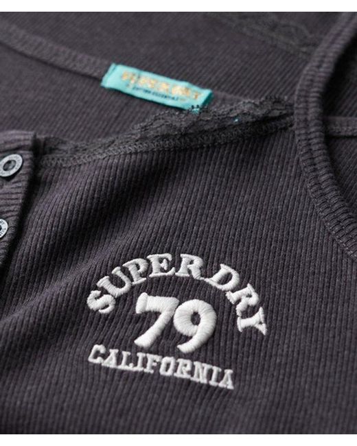 Superdry Gray & Co Athletic Essentials Button Down Cami Top