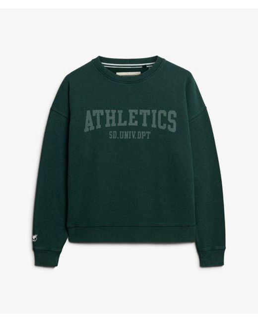 Superdry Green & Co Athletic Essentials Relaxed Crew Sweatshirt