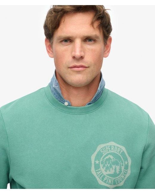 Superdry Lo-fi Outdoor Mono Relaxed Sweatshirt Met Ronde Hals in het Green voor heren