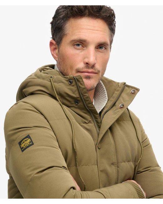 Superdry Green & Co Everest Short Hooded Puffer Jacket for men