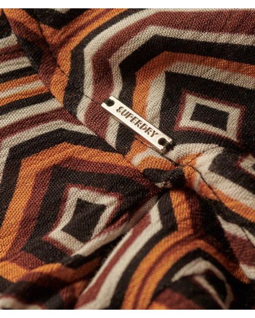 Superdry Brown & Co Printed Sheered Back Maxi Dress