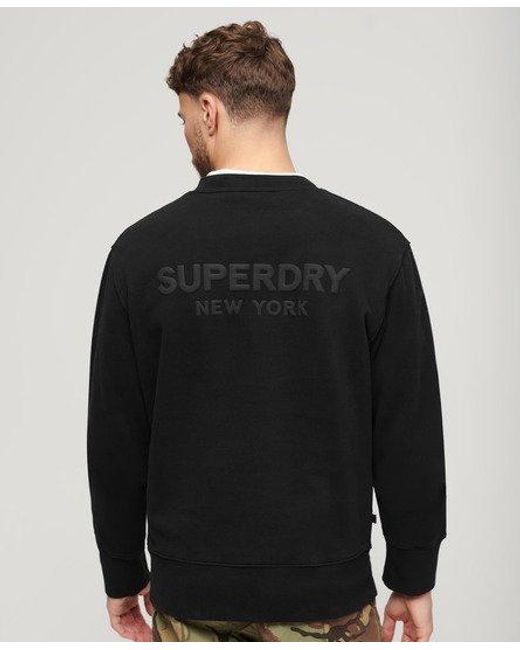 Superdry Black Sport Loose Crew Sweatshirt for men