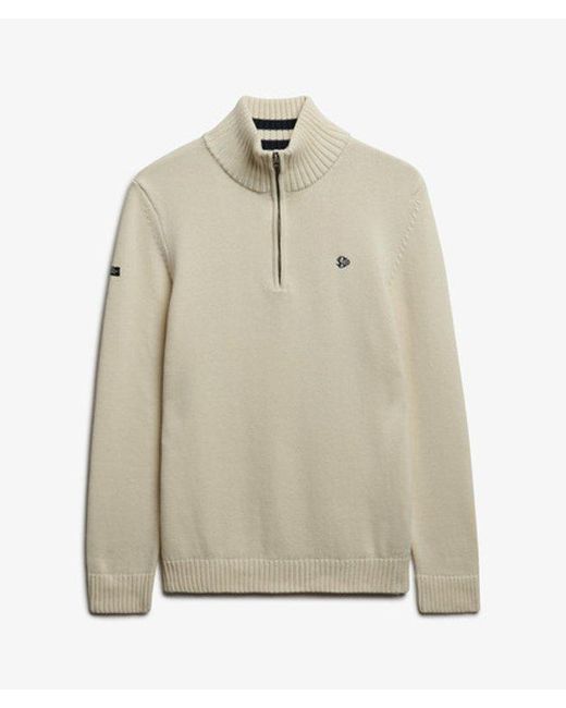 Superdry Natural & Co Cotton Half Zip Knit Jumper for men