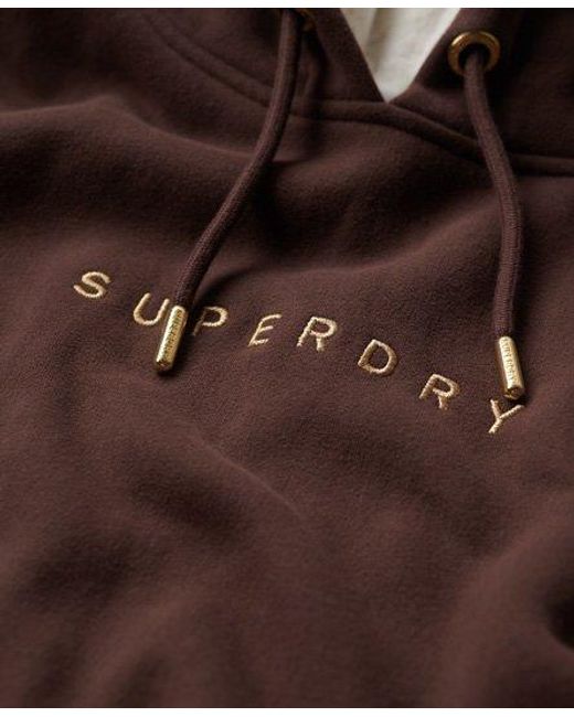 Superdry Brown Luxe Metallic Logo Hoodie Dress