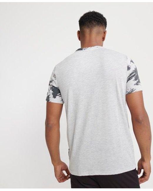 Superdry White Core All Over Print T-Shirt Light Marl/Sketch Camo for men