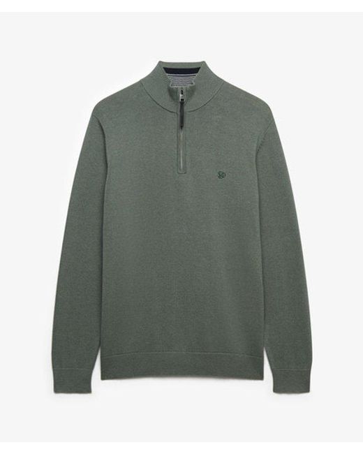 Superdry Gray & Co Essentials Cotton Half Zip Jumper for men