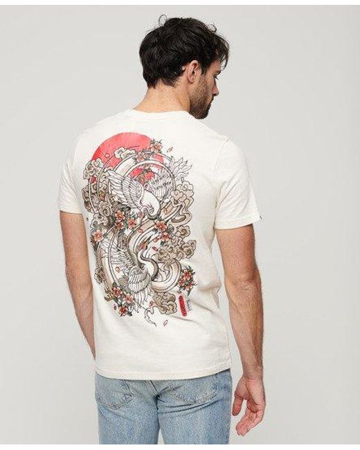 Superdry White Classic Graphic Print Tokyo T Shirt for men
