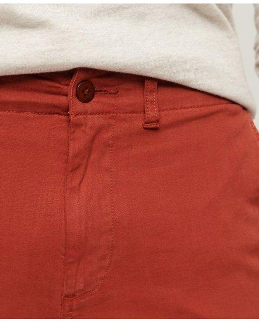 Superdry Red Classic Officer Chino Shorts for men