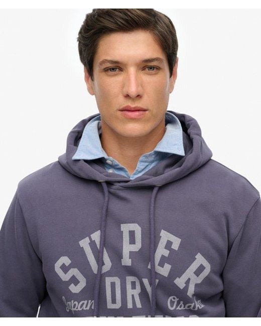 Superdry Blue & Co Athletic Essentials Hoodie for men