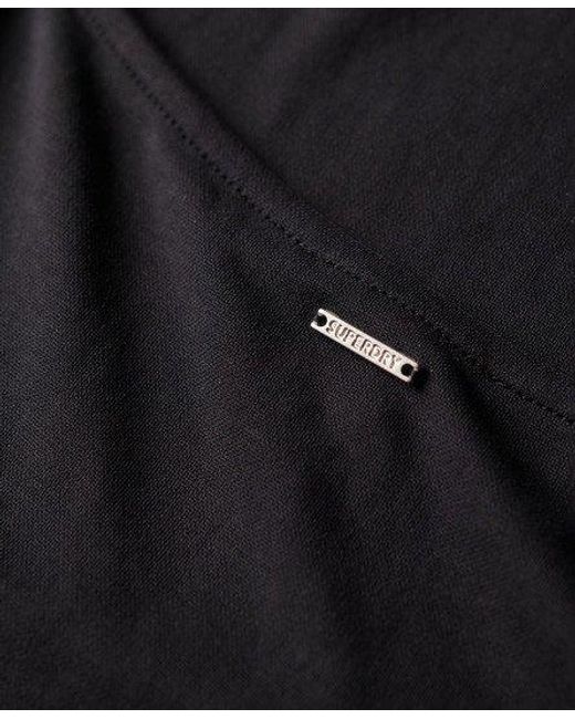 Superdry Jersey Midi-jurk Met Gedraaide Achterkant in het Black