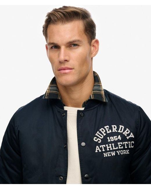 Superdry Blue & Co Athletic Varsity Bomber Jacket for men
