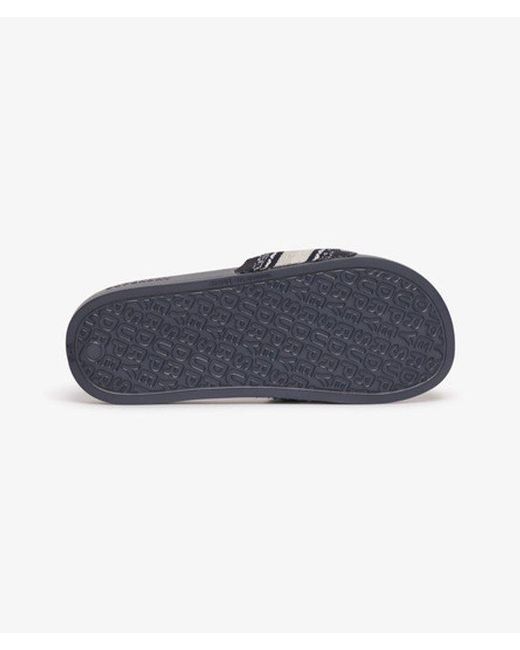 Superdry Blue Vegan Webbing Pool Sliders