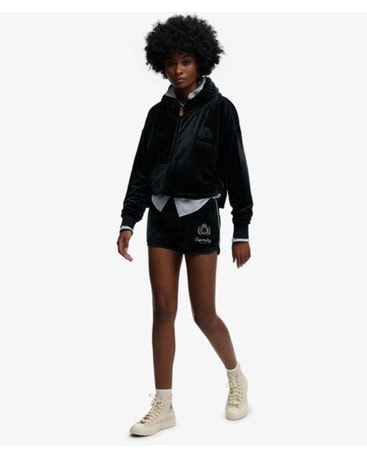 Superdry Black & Co Country Club Velour Shorts