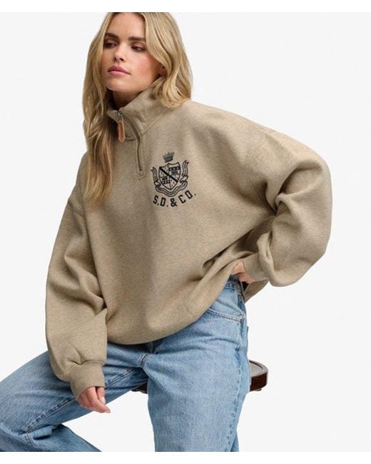 Superdry Natural & Co Country Club Half Zip Sweatshirt