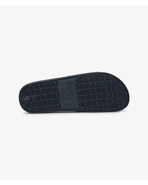 Superdry Blue & Co Company Logo High Build Sliders for men