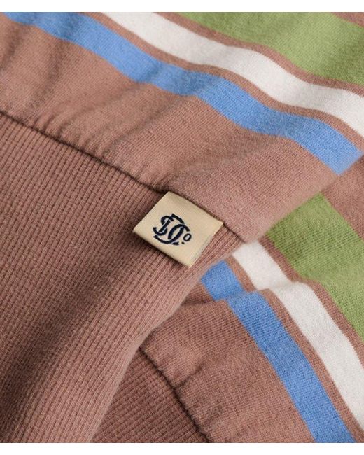 Superdry Brown Deep Rib Stripe Bardot Top