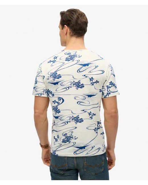 Superdry Blue & Co Classic Essential Printed T-shirt for men