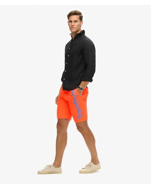 Superdry Klassieke Boardshort in het Orange voor heren