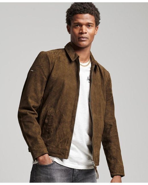 Superdry Multicolor Indie Coach Suede Jacket Tan / Tobacco for men