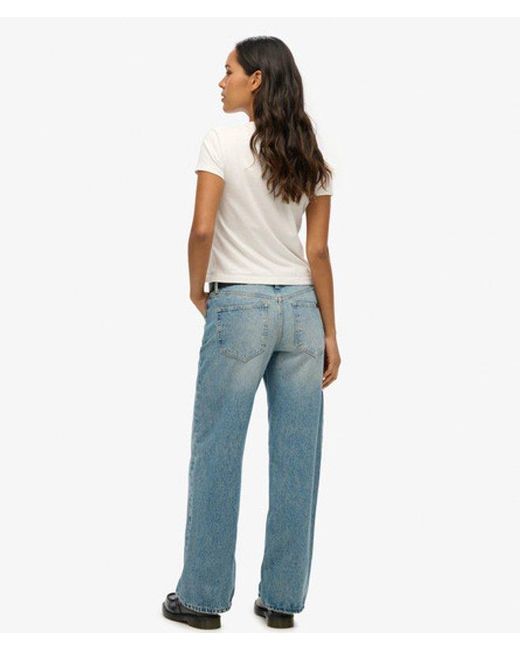 Superdry Blue & Co Mid Rise Wide Leg Jeans