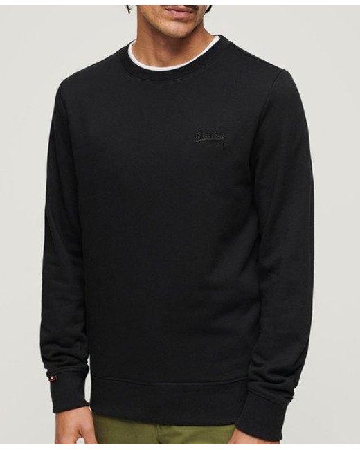 Superdry Black Essential Logo Crew Sweatshirt for men