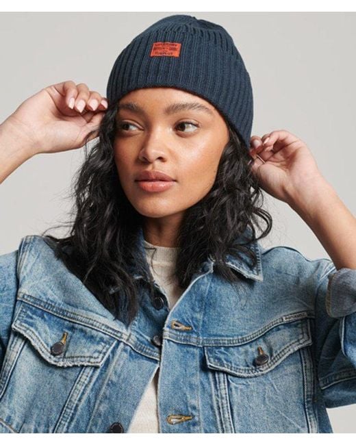 Bonnet en tricot workwear Superdry en coloris Blue