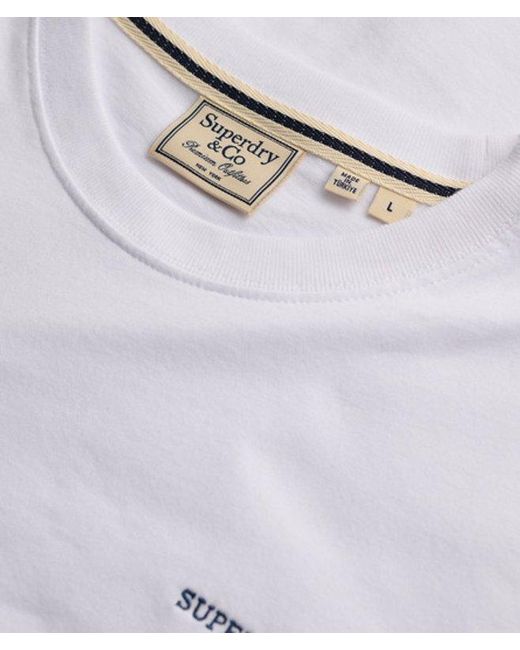 Superdry White & Co Essential Stacked Logo Embroidered T-shirt for men