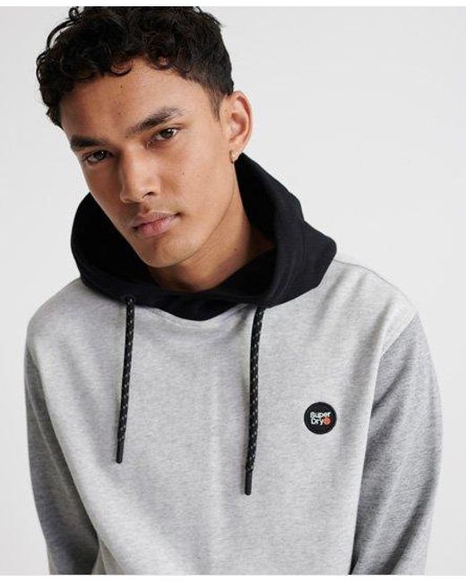 Superdry Gray Collective Loopback Holcombe Hoodie Collective Light Marl for men