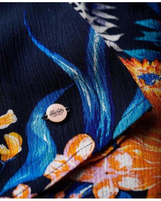 Robe courte portefeuille imprimée Superdry en coloris Blue