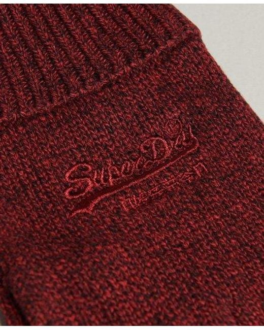 Superdry Red Essential Plain Gloves for men