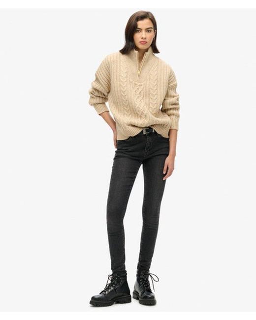 Superdry Natural & Co Cable Zip Neck Jumper