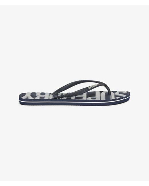 Superdry Blue Vintage Vegan Flip Flops