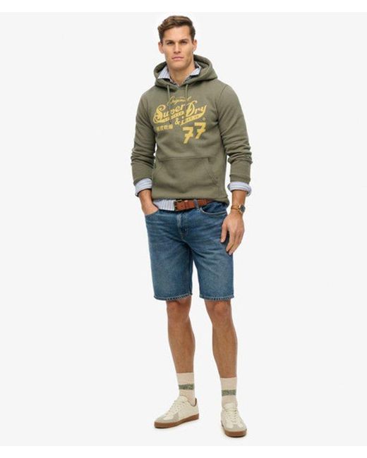 Superdry Green & Co Leather & Boot Co Script Hoodie for men