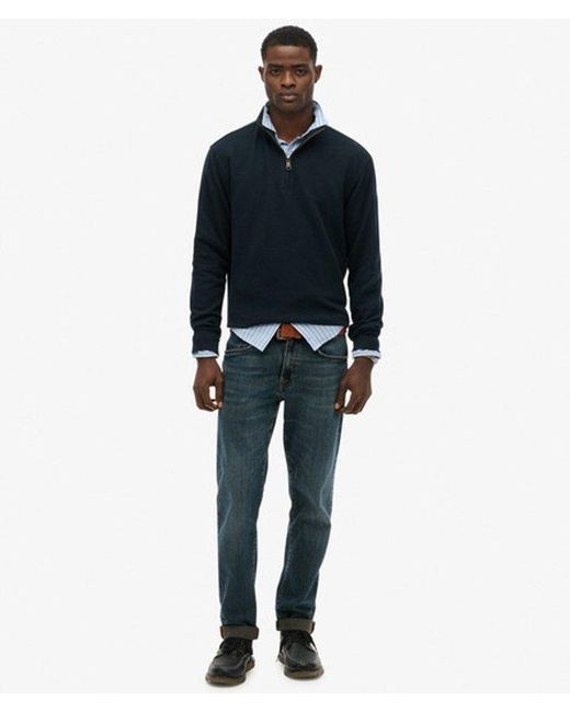 Superdry Blue & Co Ribbed Half Zip Jumper for men