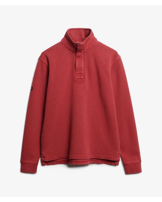 Superdry Red & Co Cotton Classic Pique Half Zip Sweatshirt for men