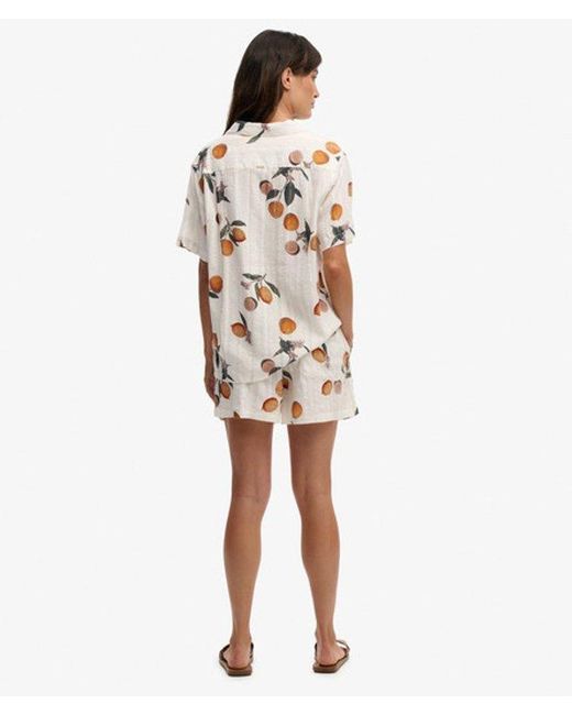 Superdry White & Co Cotton Printed Beach Shorts