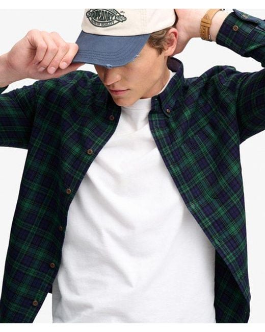 Superdry Blue & Co Long Sleeve Cotton Lumberjack Shirt for men