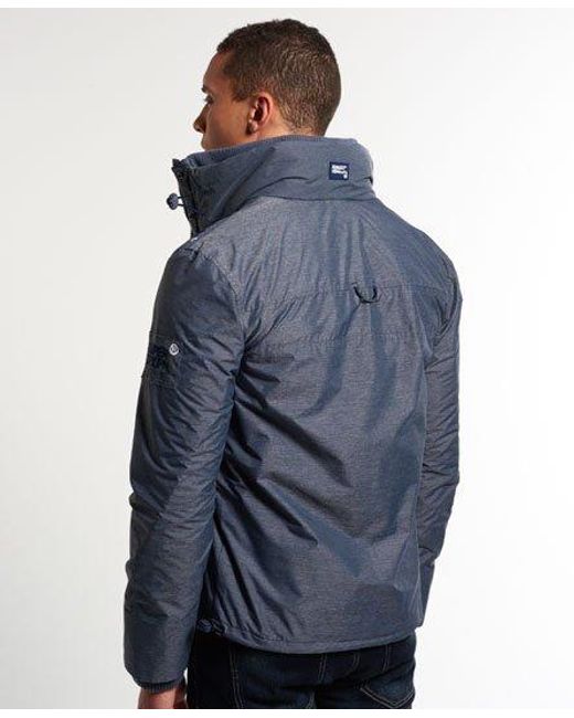 Superdry Blue Polar Wind Attacker Jacket Mid Charcoal Marl for men