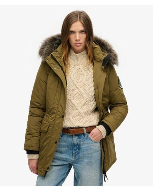Superdry Green Ashley Everest Parka Coat