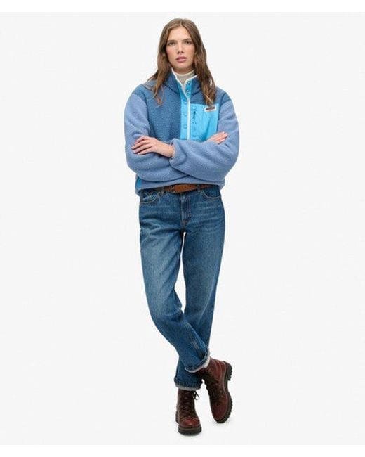Superdry Blue & Co Colour Block Fleece Pullover