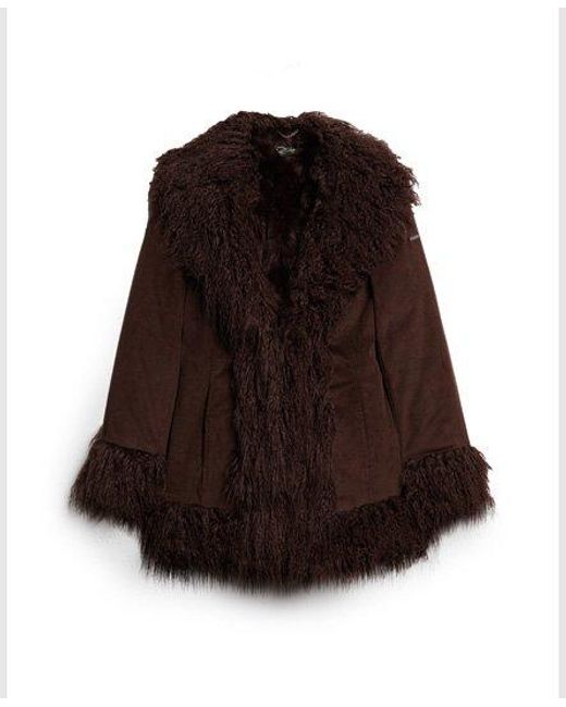 Superdry Brown Faux Fur Lined Afghan Coat