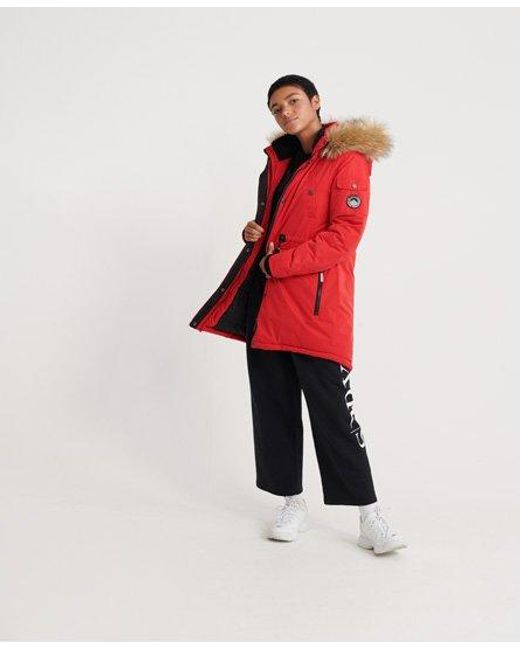 superdry red parka