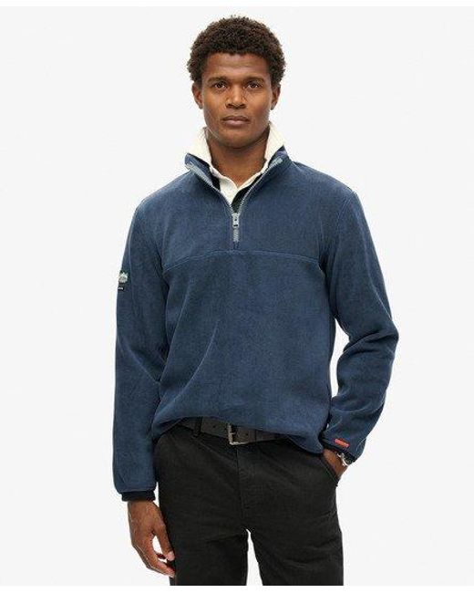 Superdry Blue Active Half Zip Fleece for men