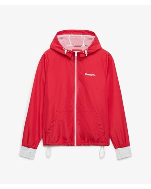 Superdry Bench Hooded Shell Zip Jas in het Red